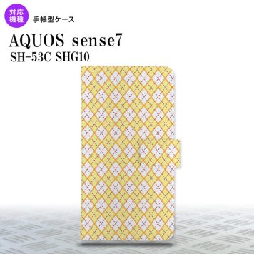 sense7 sense7 手帳型スマホケース カバー アーガイル 黄 紫 2022年 11月発売 nk-004s-sens7-dr1405