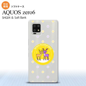 SHG04 SHG04 ZERO6 AQUOS zero6 スマホケース ソフトケース トナカイ ワッペン 黄 メンズ レディース nk-zero6-tp622