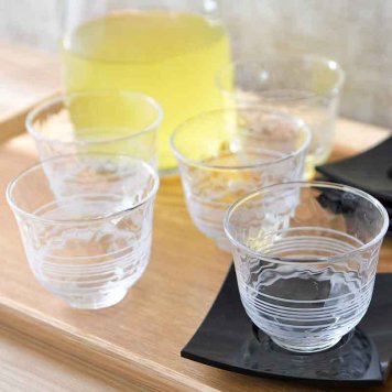 冷茶グラス 5客セット 茶托付き 夏景色