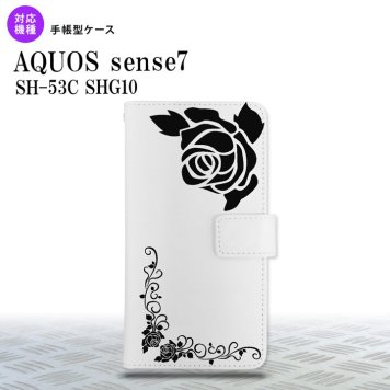 sense7 sense7 手帳型スマホケース カバー バラ クリア 黒 2022年 11月発売 nk-004s-sens7-dr1065