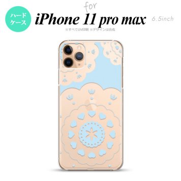 iPhone11ProMax iPhone11pro max スマホケース ハードケース レース クリア 青 メンズ レディース nk-i11pm-1485