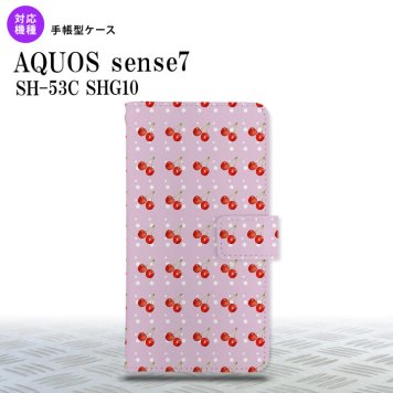sense7 sense7 手帳型スマホケース カバー さくらんぼ チェリー ピンク 2022年 11月発売 nk-004s-sens7-dr178