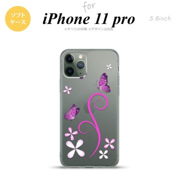 iPhone11Pro iPhone11 Pro スマホケース ソフトケース バタフライ 蝶 C ピンク メンズ レディース nk-i11p-tp223