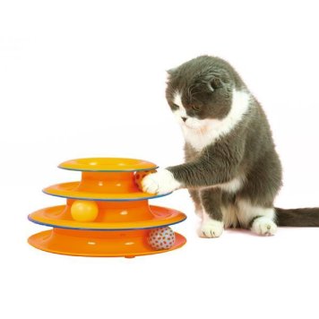 ペットステージ Petstages タワーオブ トラックス 猫 おもちゃ チェイストイ ボール 滑り止め付き 多頭飼い