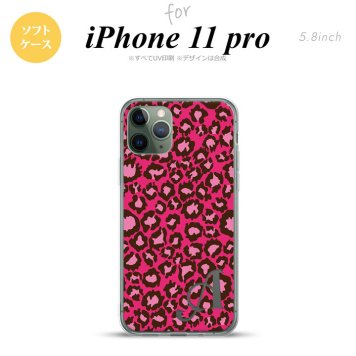 iPhone11Pro iPhone11 Pro スマホケース ソフトケース 豹柄 B 赤 +アルファベット メンズ レディース nk-i11p-tp900i