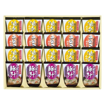 実りの秋の贈り物 フリーズドライ「お味噌汁三種の味詰合せ」 お味噌汁（油あげ）×10 、お味噌汁（きのこ･豚汁）×各5