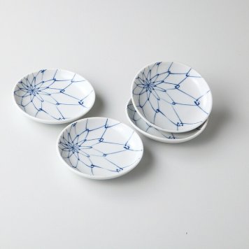 綱深口小皿 4客 磁器 美濃焼 やきものの里から、暮らしを贈ります。　ギフト 食器 セット テーブルウェア