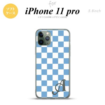 iPhone11Pro iPhone11 Pro スマホケース ソフトケース スクエア 白 青 +アルファベット メンズ レディース nk-i11p-tp766i