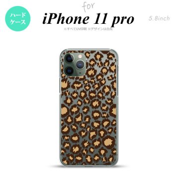 iPhone11Pro iPhone11 Pro スマホケース ハードケース 豹柄 B 茶 クリア メンズ レディース nk-i11p-897