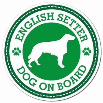 ENGLISH SETTER イングリッシュ・セター グリーン 肉球 カーサイン 車 マグネットステッカー 犬 マグネット 強力 直径13cm 丸型 おしゃれ かわいい ドラレコステッカー 安全対策 危険運転 煽り運転 アニマル 動物 犬種別 屋外 防水 屋内 肉球マーク