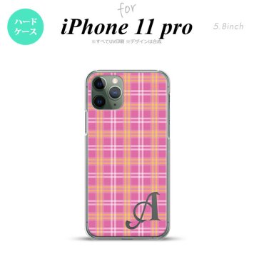 iPhone11Pro iPhone11 Pro スマホケース ハードケース チェック B ピンク +アルファベット メンズ レディース nk-i11p-434i