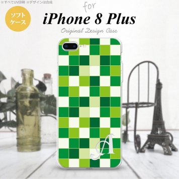 【iPhone8Plus】【スマホケース/スマホカバー】【アイフォン8プラス】iPhone8Plus スマホケース ケース アイフォン8プラス イニシャル スクエア 緑 nk-ip8p-tp1022ini【メール便送料無料】