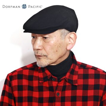黒 ハンチング シンプル ハンチング帽 ブラック ブランド DORFMAN PACIFIC メンズ ハンチング帽子 ドーフマンパシフィック 紳士 帽子 プレゼント 男性 誕生日 ギフト クリスマス 父の日 ギフト包装