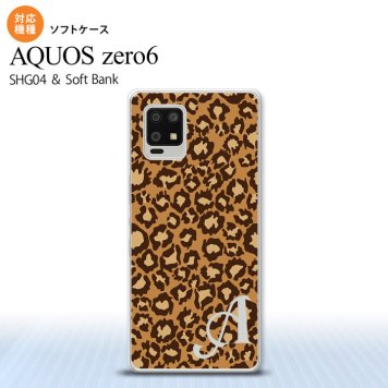 SHG04 SHG04 ZERO6 AQUOS zero6 スマホケース ソフトケース 豹柄 B 茶 +アルファベット メンズ レディース nk-zero6-tp898i
