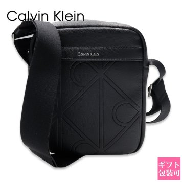 カルバンクライン ショルダーバッグ メンズ Calvin Klein EMBLEM AOP EMBOSS REPORTER 斜めがけ クロスボディ ミニショルダー ロゴ型押し ブラック 黒 ポリウレタン コンパクト 通勤 LV04D3331G-UB1