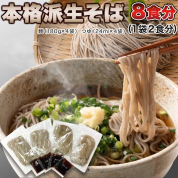 天然生活 【ゆうパケット出荷】本格派生そば8食(180g×4袋) SM00010294