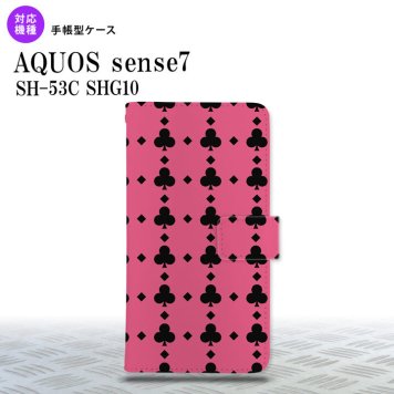 sense7 sense7 手帳型スマホケース カバー トランプ クラブ ピンク 黒 2022年 11月発売 nk-004s-sens7-dr532