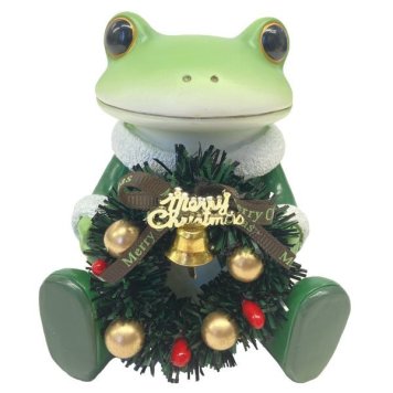 【ギフト対応無料】コポー クリスマスリースとカエル ※送料無料(北海道・沖縄は除く)