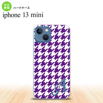 iPhone13mini iPhone13 mini ケース ハードケース 千鳥 格子 大 紫 白 +アルファベット  nk-i13m-923i