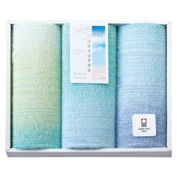 【送料無料・包装無料・のし無料】Solairo Towel(ソライロタオル) 今治産タオル フェイスタオル3P ブルー SO3063BL(A4)ギフト 敬老の日 入学祝い 卒業祝い 就職祝い 結婚祝い 誕生日 出産祝い 引越祝い 香典返し 新盆 初盆 御礼 お中元 内祝い 快気祝い ご挨拶 志 法事