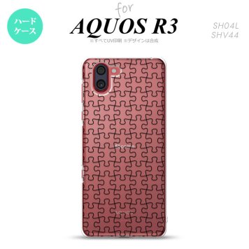 SH-04L SHV44 R3 AQUOS R3 スマホケース カバー パズル 透明 黒 nk-r3-1214
