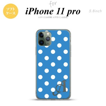 iPhone11Pro iPhone11 Pro スマホケース ソフトケース ドット 水玉 B 水色 +アルファベット メンズ レディース nk-i11p-tp835i