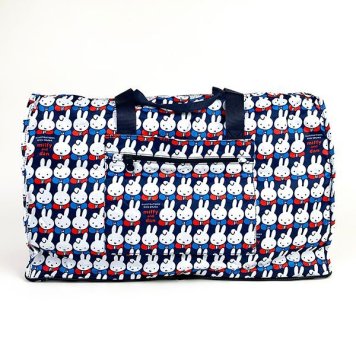 miffy ミッフィー 折りたたみボストンバッグ L ミッフィー&ダーン バッグ 大型 大容量 旅行 ブルー グッズ