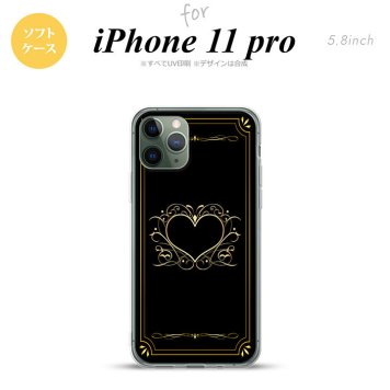 iPhone11Pro iPhone11 Pro スマホケース ソフトケース ハート 飾り 黒 金 メンズ レディース nk-i11p-tp617