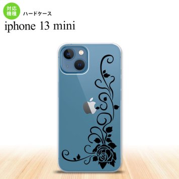 iPhone13mini iPhone13 mini ケース ハードケース バラ B クリア 黒  nk-i13m-1069