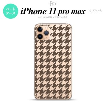 iPhone11ProMax iPhone11pro max スマホケース ハードケース 千鳥 格子 大 茶 クリア メンズ レディース nk-i11pm-927