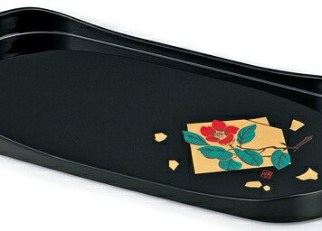 斉久　小判型コーヒー盆 インテリア 漆器 盆 カタログギフト 景品 粗品
