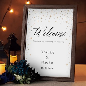 グラフィック ウェルカムボード（ゴールドダスト）結婚式 ギフト お祝い 披露宴 ウェディング ウェルカムスペース シック ゴールド ゴージャス＆エレガント
