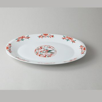 万暦赤絵楕円大皿 磁器 美濃焼 やきものの里から、暮らしを贈ります。　ギフト 食器 セット テーブルウェア