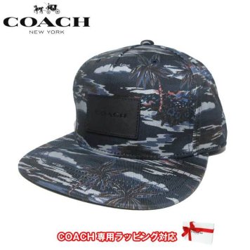 コーチ アウトレット COACH アパレル F66986 コットン ハワイアン 柄 ブリム ハット / キャップ / 帽子 OCD(ブラック×ハワイアン)【メンズ】【RCP】【0815楽天カード分割】【s-mail03】