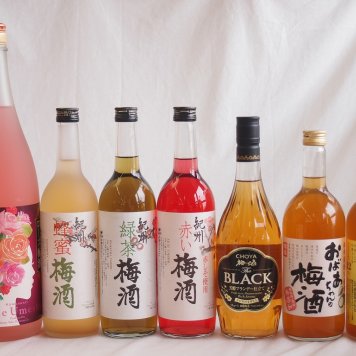 豪華梅酒7本セット(おばあちゃんの梅酒 ローズ梅酒(愛知) 芋焼酎仕込五代梅酒(鹿児島) 赤しそ赤い梅酒(和歌山) 芳醇ブランデー仕立チョーヤ梅酒 蜂蜜梅酒(和歌山) 緑茶梅酒(和歌山)) 720ml×6本 1800ml×1本