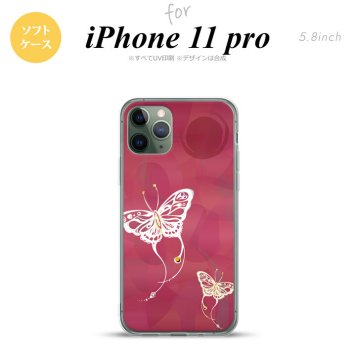 iPhone11Pro iPhone11 Pro スマホケース ソフトケース 蝶 和柄 ピンク メンズ レディース nk-i11p-tp1552