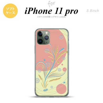 iPhone11Pro iPhone11 Pro スマホケース ソフトケース 和柄 ピンク 黄 メンズ レディース nk-i11p-tp1230