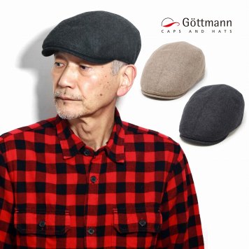 Gottmann ハンチング カシミヤ 帽子 メンズ 暖かい 大きいサイズ ゴットマン 防寒 Jackson ハンチング帽 秋冬 イタリア生地 上質 高級品 57cm 58cm 60cm 62cm 64cm チャコール ブラウン 誕生日 プレゼント クリスマス ギフト包装 ラッピング