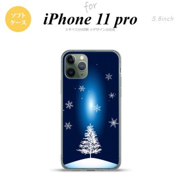 iPhone11Pro iPhone11 Pro スマホケース ソフトケース 雪 ツリー 紺 メンズ レディース nk-i11p-tp639