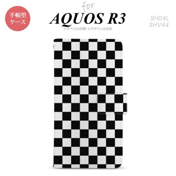 SH-04L/SHV44 AQUOS R3 手帳型スマホケース カバー スクエア 黒  nk-004s-r3-dr031