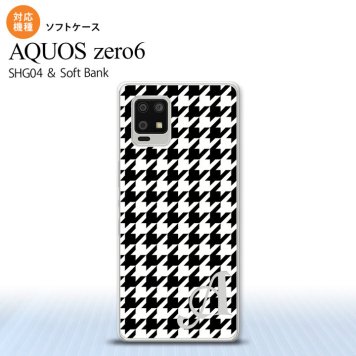 SHG04 SHG04 ZERO6 AQUOS zero6 スマホケース ソフトケース 千鳥 格子 大 黒 白 +アルファベット メンズ レディース nk-zero6-tp928i