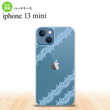 iPhone13mini iPhone13 mini ケース ハードケース レース 帯 A 水色  nk-i13m-1097