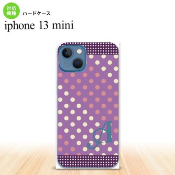 iPhone13mini iPhone13 mini ケース ハードケース ドット 水玉 C 紫 ピンク +アルファベット  nk-i13m-1652i