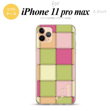 iPhone11ProMax iPhone11pro max スマホケース ソフトケース パッチワーク ミックスF 緑 +アルファベット メンズ レディース nk-i11pm-tp1676i