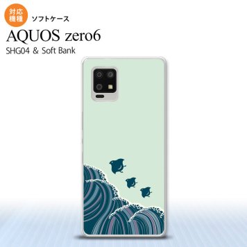 SHG04 SHG04 ZERO6 AQUOS zero6 スマホケース ソフトケース 波鳥 緑 メンズ レディース nk-zero6-tp1732