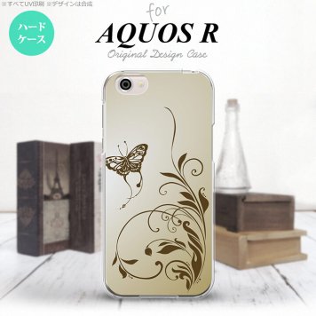 【SH03J】【スマホケース/スマホカバー】【アクオス R】SH03J スマホケース AQUOS R SH-03J カバー アクオス R 蝶と草 ゴールド nk-sh03j-1635【メール便送料無料】