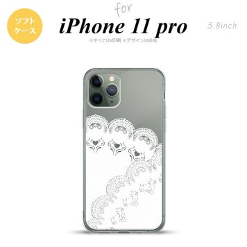 iPhone11Pro iPhone11 Pro スマホケース ソフトケース レース B 白 メンズ レディース nk-i11p-tp725