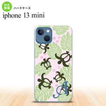iPhone13mini iPhone13 mini ケース ハードケース ホヌ 小 ピンク +アルファベット  nk-i13m-1466i