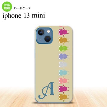 iPhone13mini iPhone13 mini ケース ハードケース カエル かえる 帯 B ベージュ +アルファベット  nk-i13m-673i
