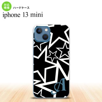 iPhone13mini iPhone13 mini ケース ハードケース 星 黒 白 +アルファベット  nk-i13m-1121i